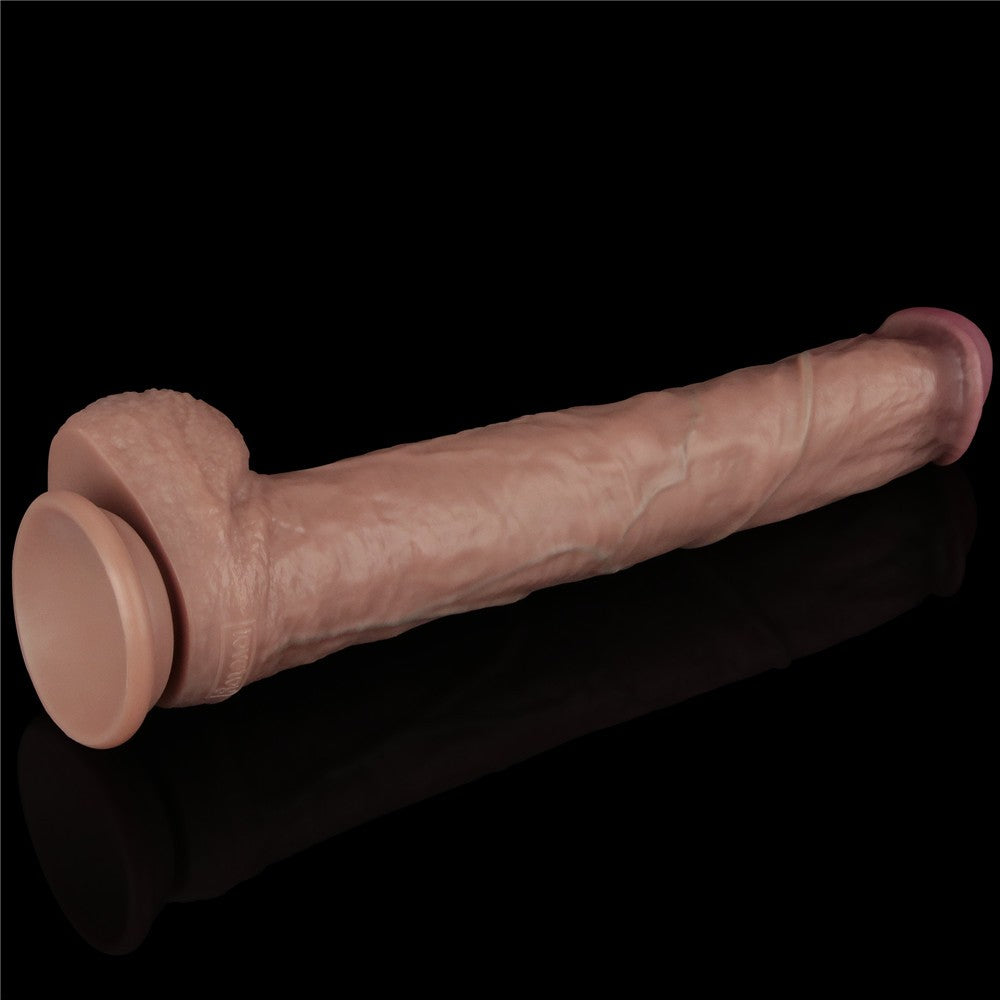 14,5'' Doppio Strato Silicone Flessibile Pene XXL (Carne)