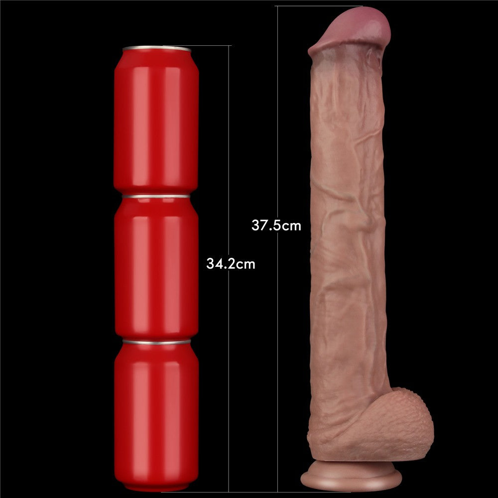 14,5'' Doppio Strato Silicone Flessibile Pene XXL (Carne)
