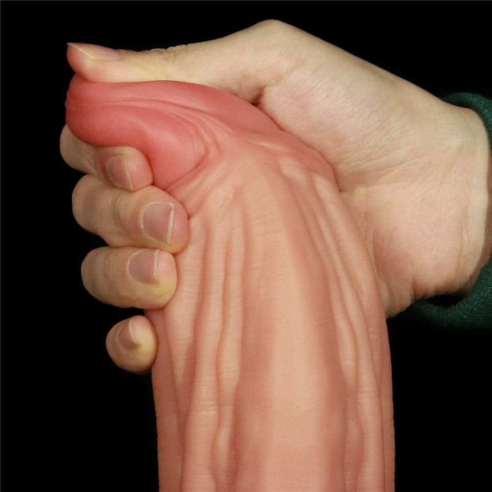 10" Doppio strato in silicone Nature Cock Brown_B0O50_3